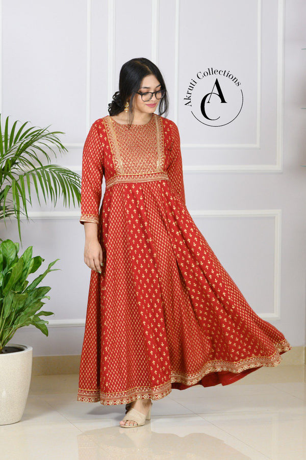 mk123- Gown Style Kurti
