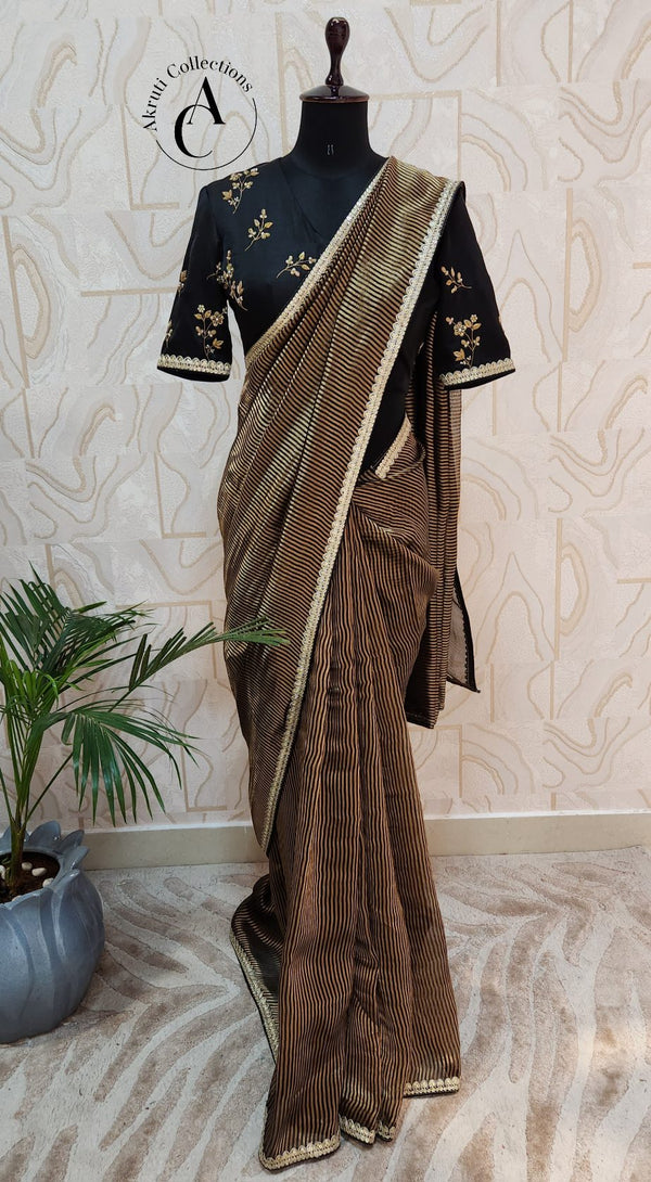 OT13 - Black Tissue Saree