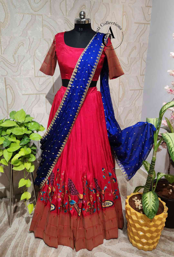 LH171 - Red Half Saree