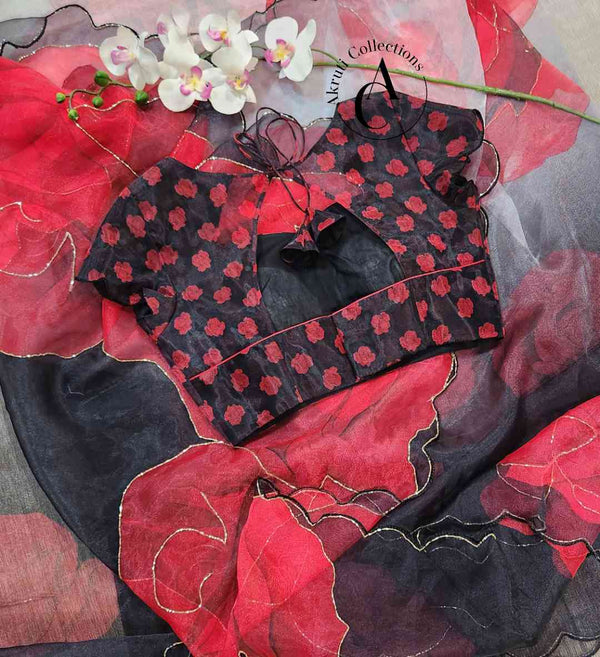 OG28 - Black Organza Sari