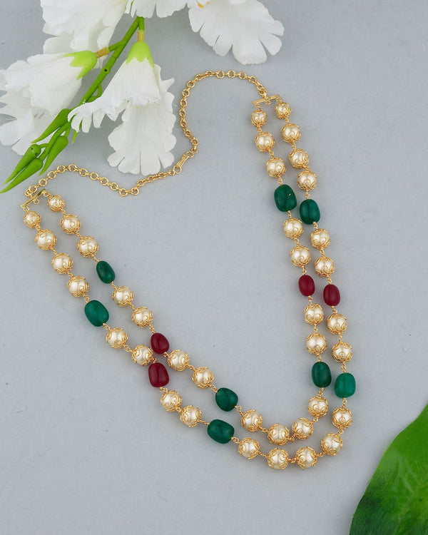 NS649 - 2 Layer Pearls Mala