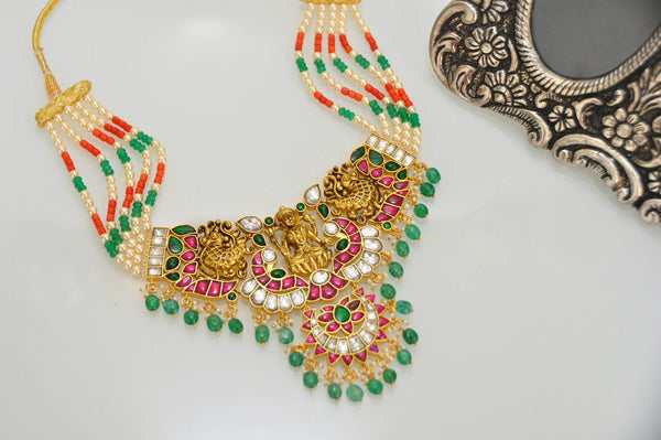 NS647 - Coral Kundan Set