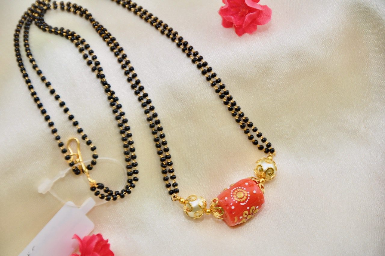 Indian Traditional Gold Plated Mangalsutra Black Beads Necklace Pendant  Jewelry | eBay