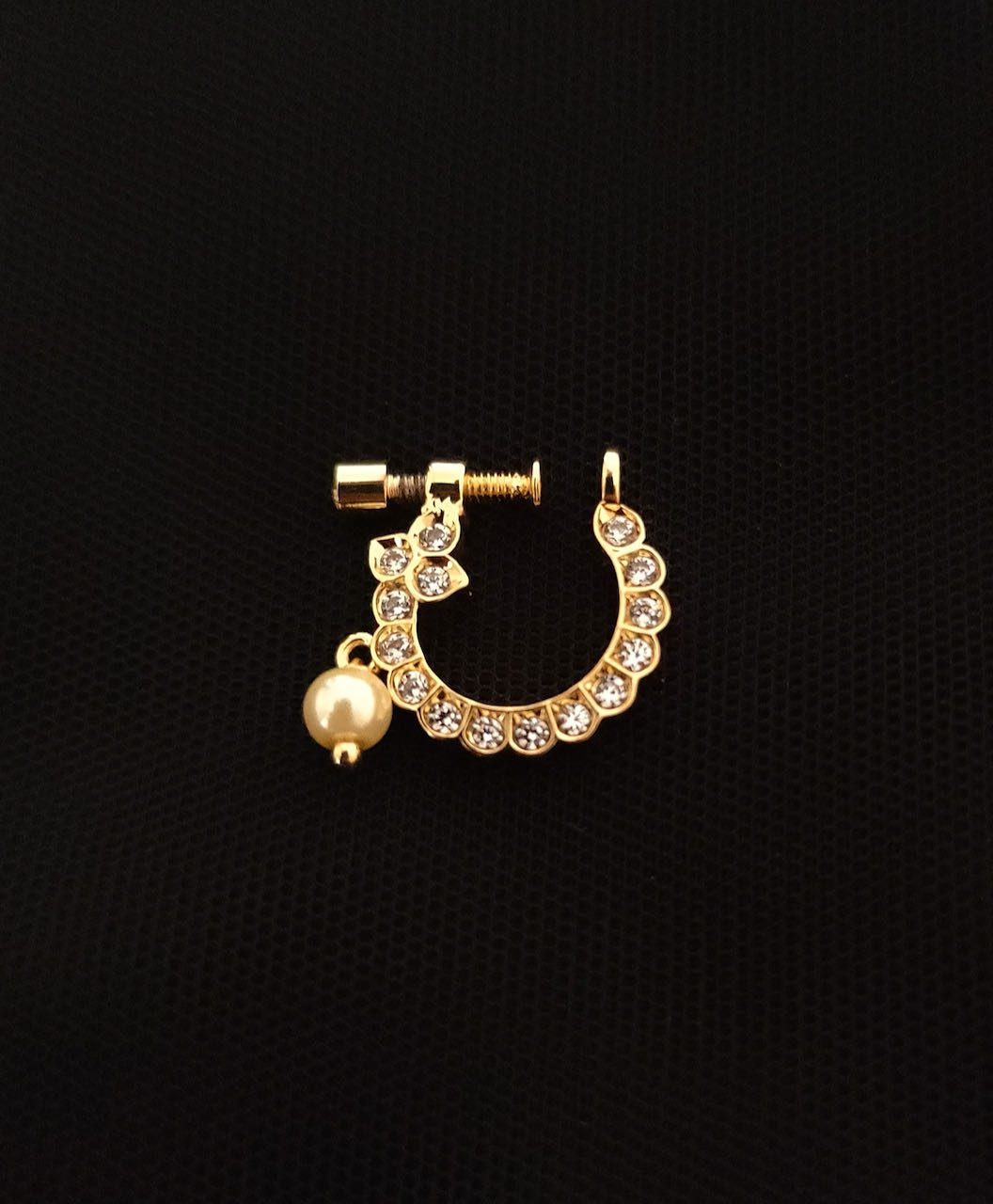 UNCUT KUNDAN POLKI RUBY & PEARL BRIDAL BIG NOSE RING – Sanvi Jewels