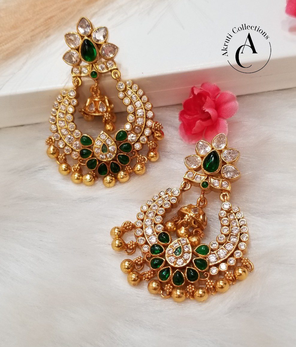 Chand Bali Earrings Online Gold Plated-Bollywood Earring Set