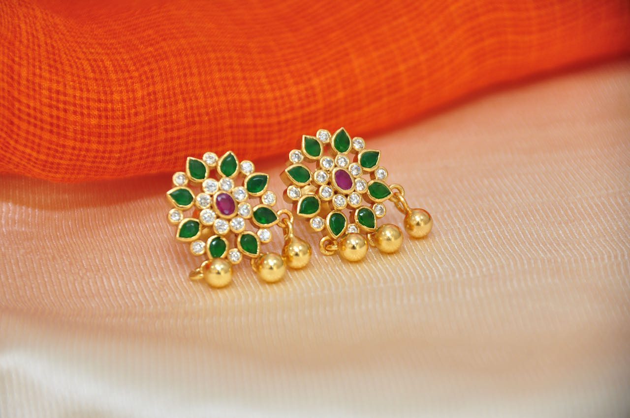 Indian Traditional Women Gold Plated Stud Daily Wear Earrings Fashion  Jewelry | eBay