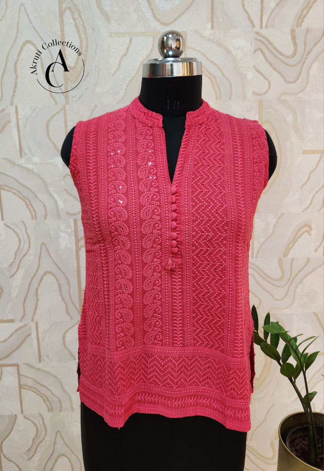 Buy Red Chikankari Embroidered Kurta with Pants Online at Inddus.com