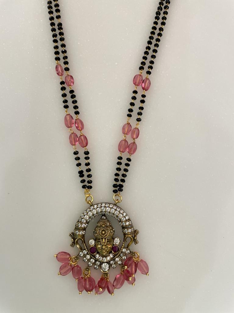 Buy Layina Delicate CZ Black Beads Necklace Set | Tarinika