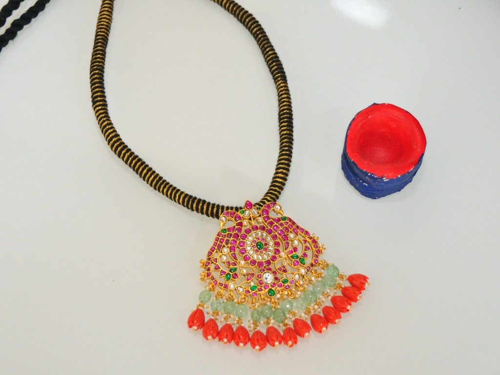 Indian mangalsutra Black Bead Wedding Necklace For Girls Women 1 Gram Gold  | eBay